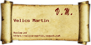 Velics Martin névjegykártya